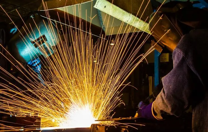 Welding is a fabrication process that uses heat and pressure to join materials such as metals or plastics together. The process involves melting the materials and adding a filler material to create a strong, continuous bond.
